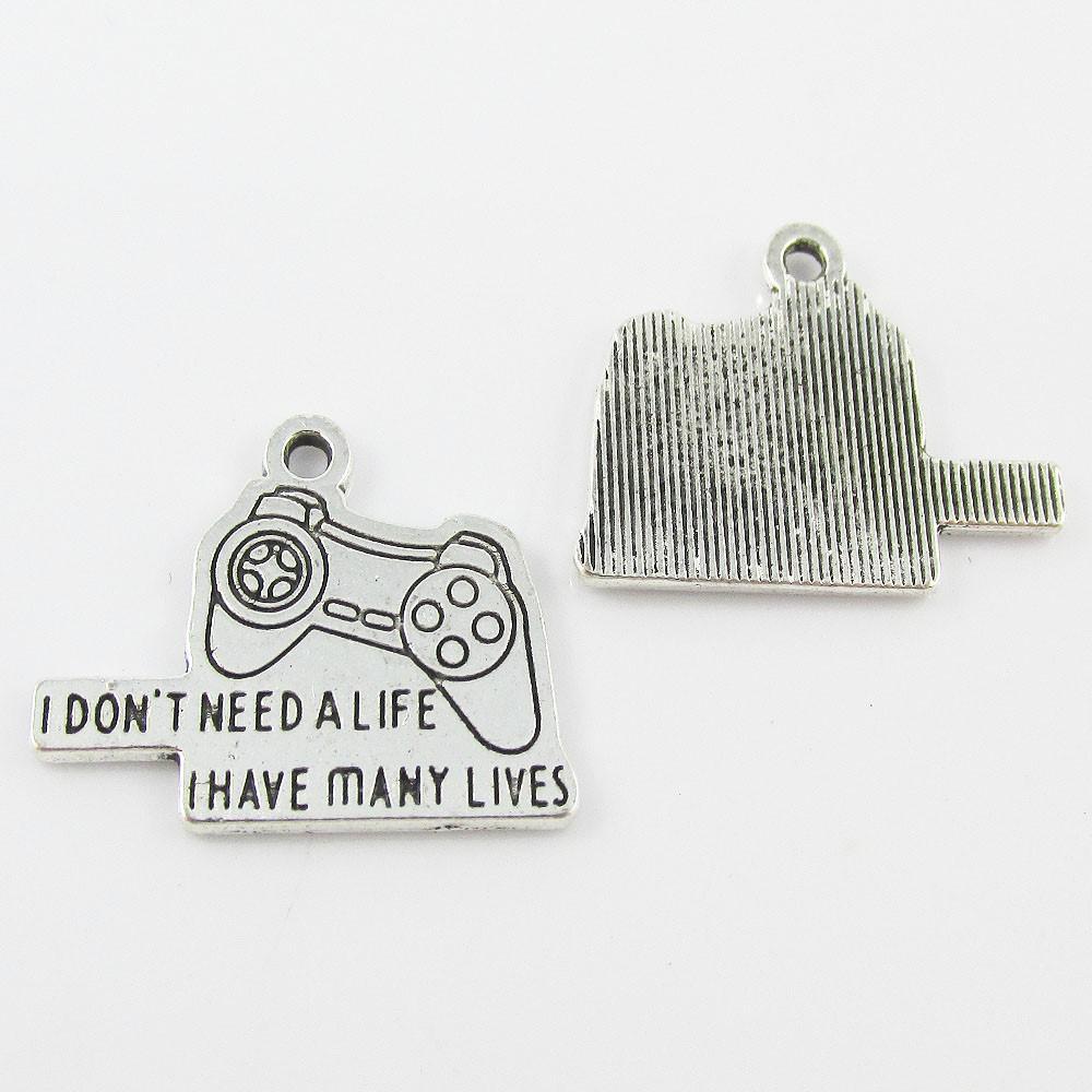Bulk Game Controller Tag Charm Pendant Playstation Lives 25x20mm Select Qty