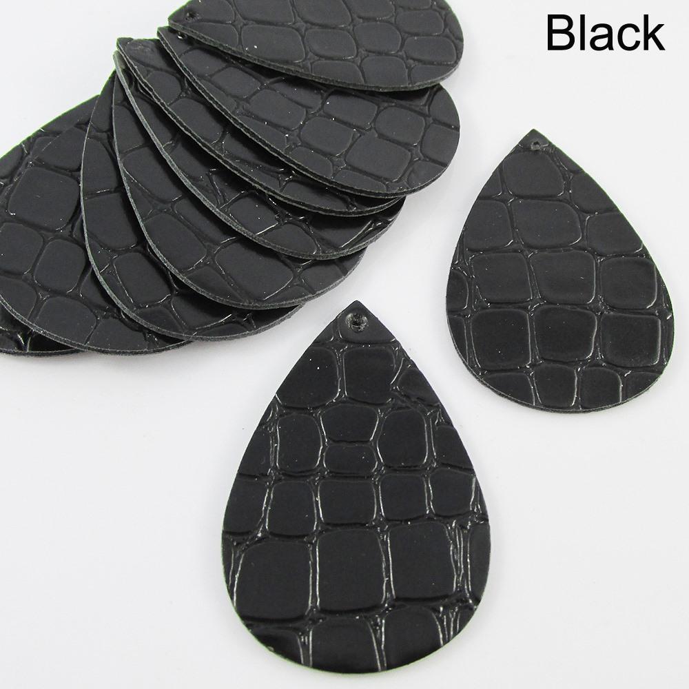 Bulk Pack Croc Skin Charm Pendant Teardrop PU Leather Select Colour