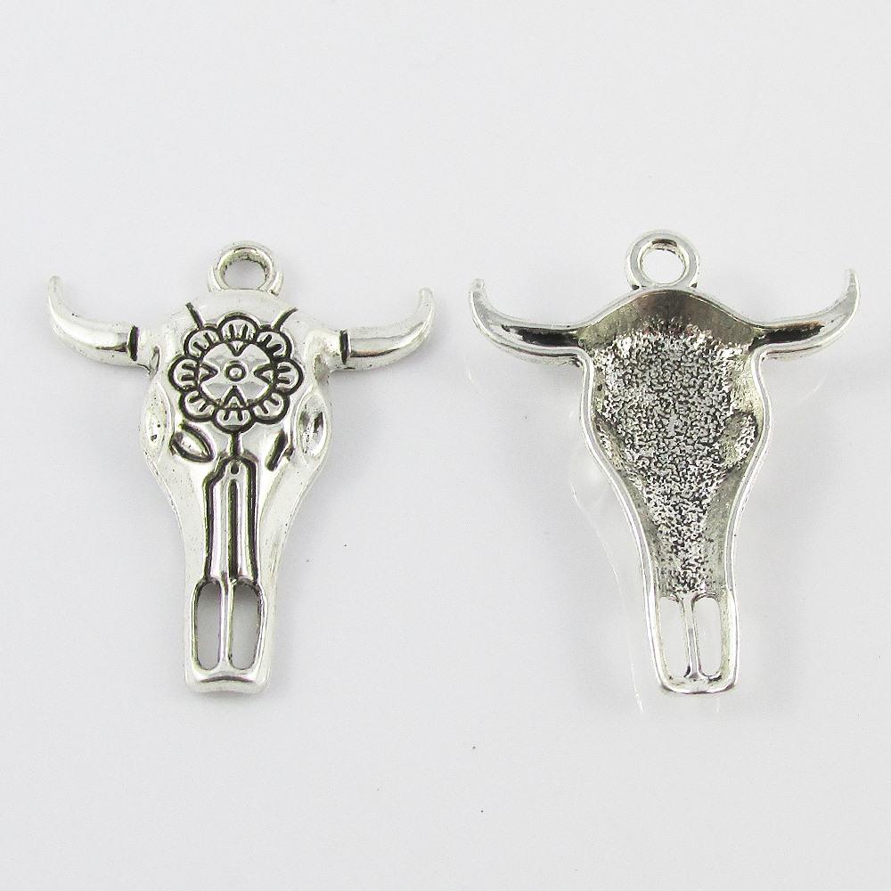 Bulk Mandala Cattle Head Connector Charm Pendant Longhorn 32x26mm Select Qty