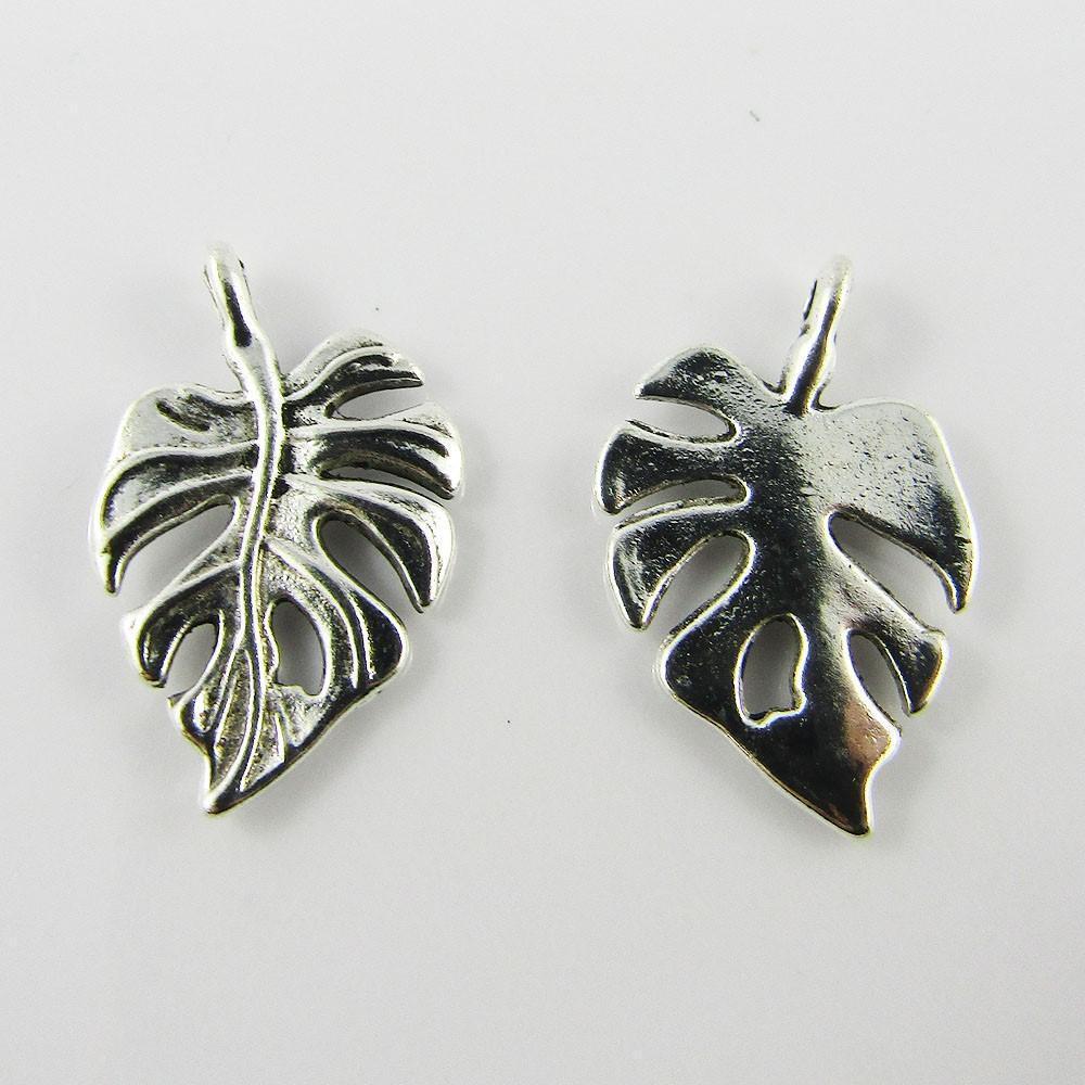 Bulk Monstera Leaf Charm Pendant Swiss Cheese Plant 20x13mm Select Qty