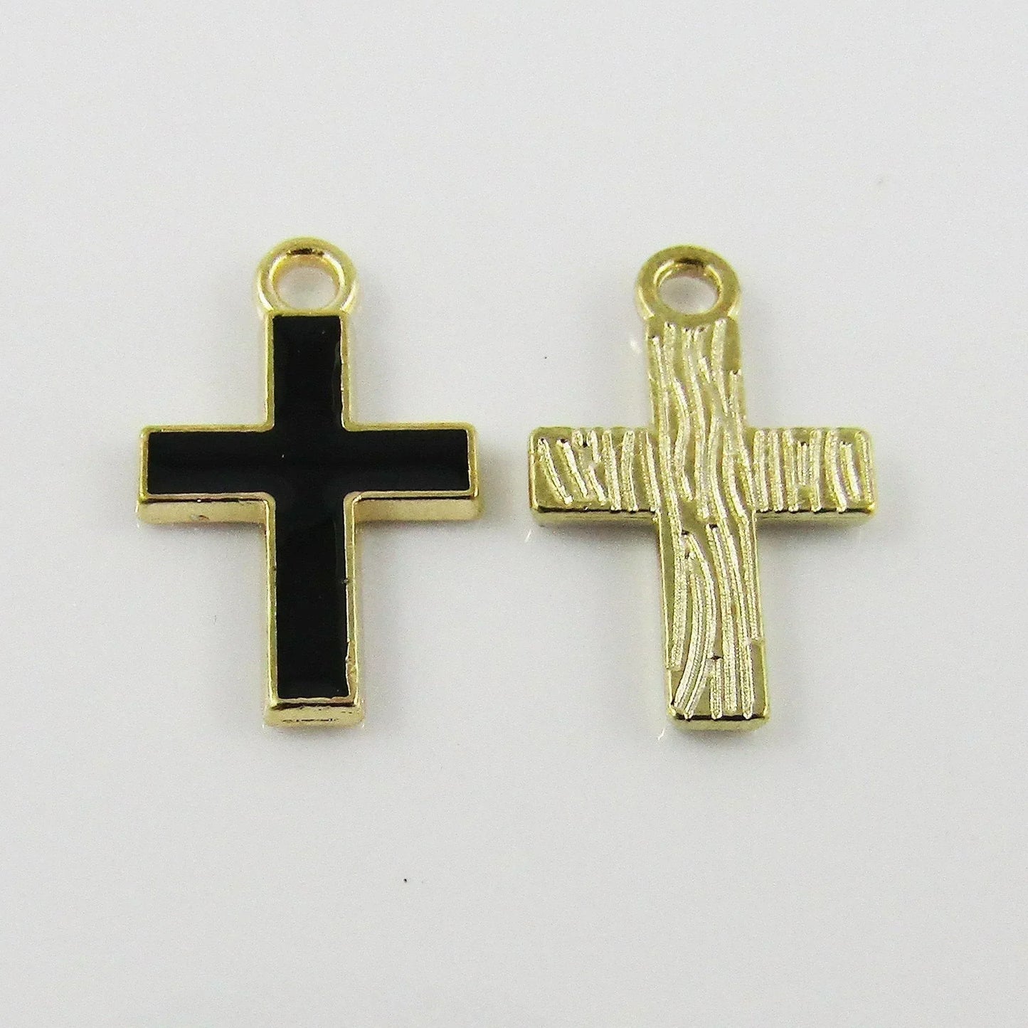 Bulk 10pce Enamel Mini Cross Charm Pendant Religious Cross 16x10mm Select Colour