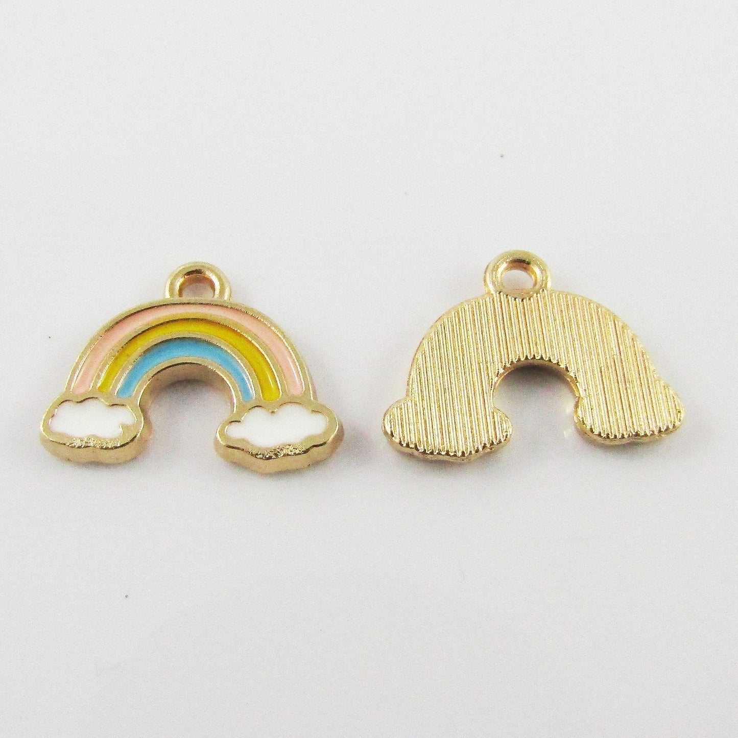 Bulk 10pce Enamel Mini Rainbow Charm Pendant 15x12mm