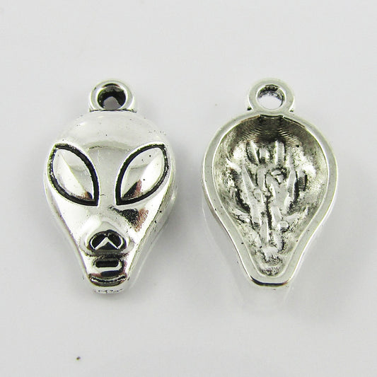 BULK Mini Alien Head Charm Pendant 19x11mm Select Qty