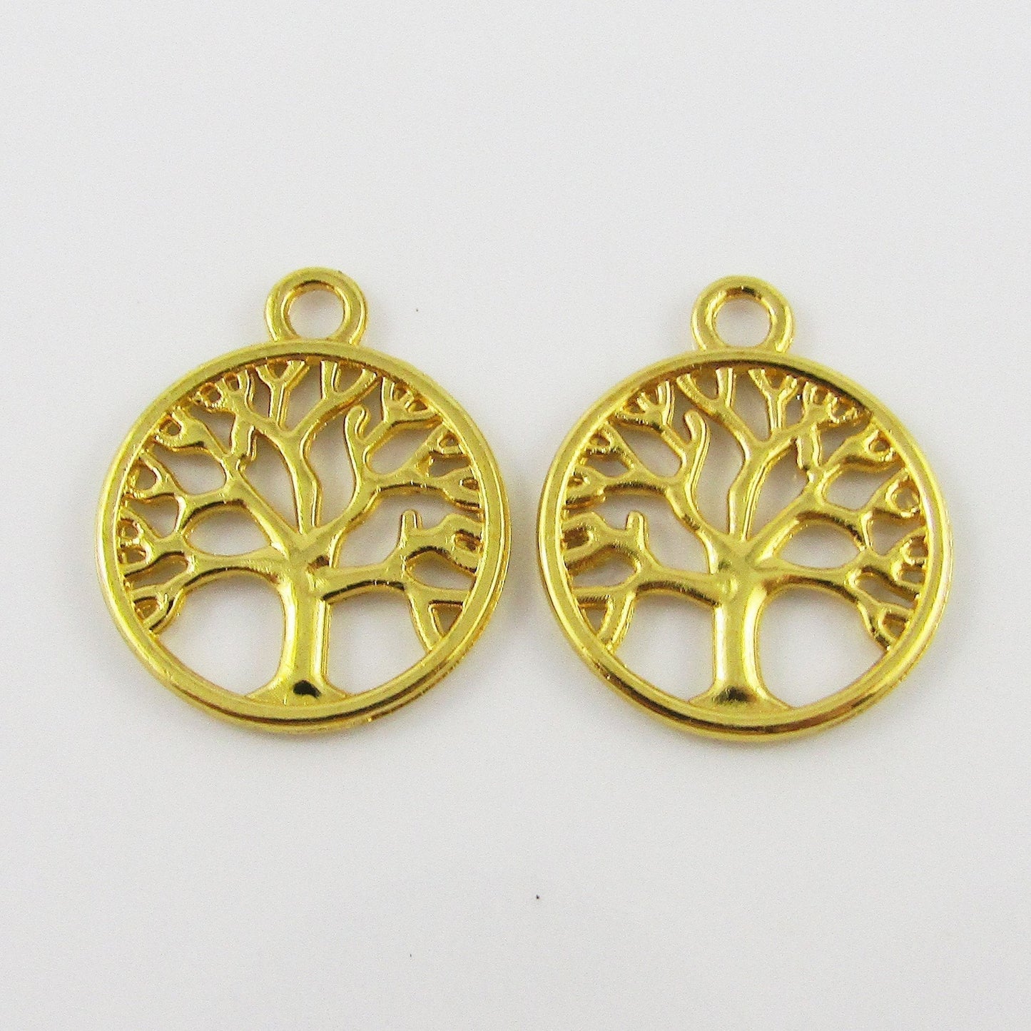 Bulk Tree of Life Charm Pendant Gold Plate 23x20mm Select Qty