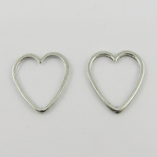BULK Heart Linking Ring Charm Pendant Love Romantic 24x25mm Select Qty