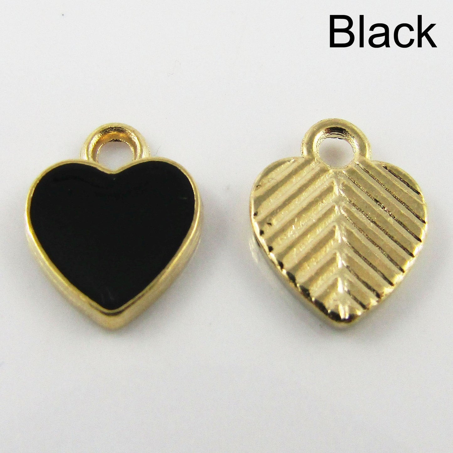 Bulk 10pce Enamel Solid Heart Charm Pendant 12x10mm Select Colour