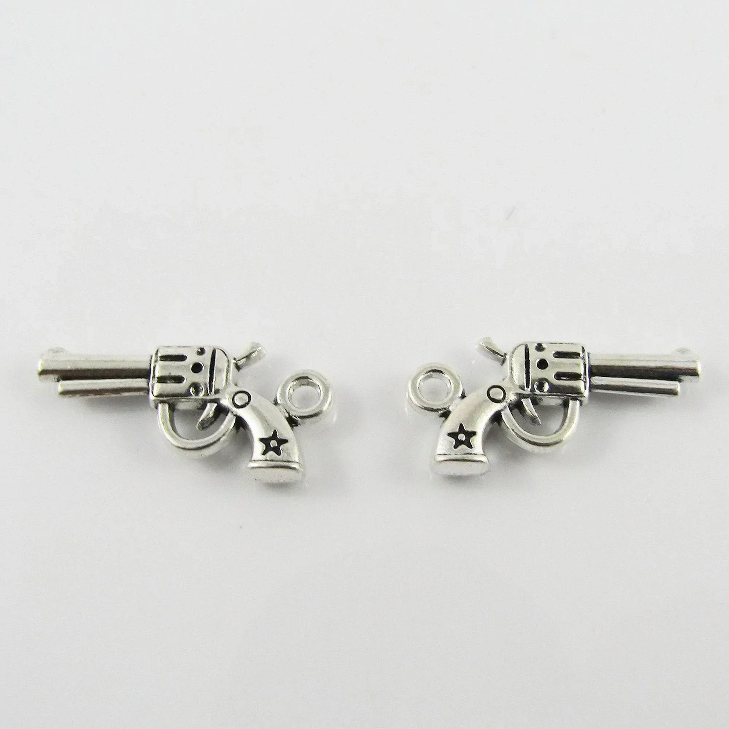 BULK Cowboy Hand Gun Charm Pendant Western 12x24mm Select Qty