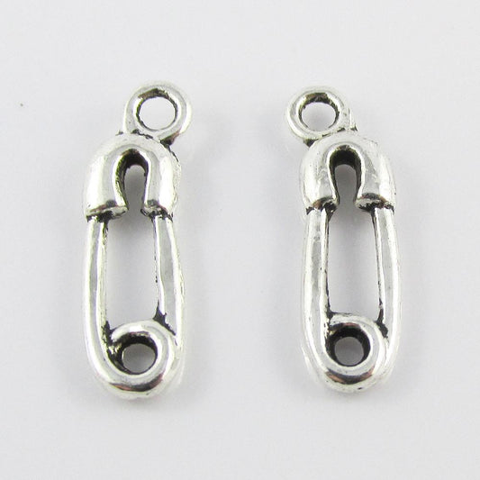Bulk Nappy Pin Charm Pendant Baby Diaper Pin Safety Pin 19x6mm Select Qty