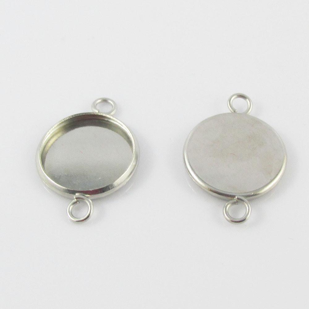Bulk Pack of 10 Round Cabochon Connector Setting 20x14mm Fit 12mm Cabochons