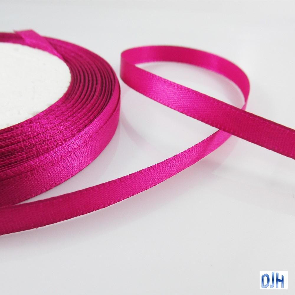 Satin Ribbon 6mm x 22 mtr roll for Crafts, Hair Bows, Wedding Select Colour