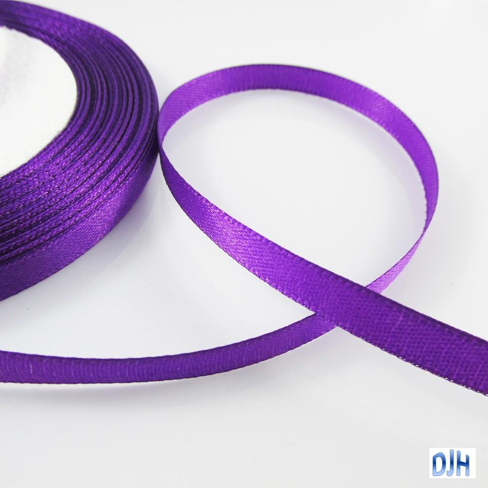 Satin Ribbon 6mm x 22 mtr roll for Crafts, Hair Bows, Wedding Select Colour