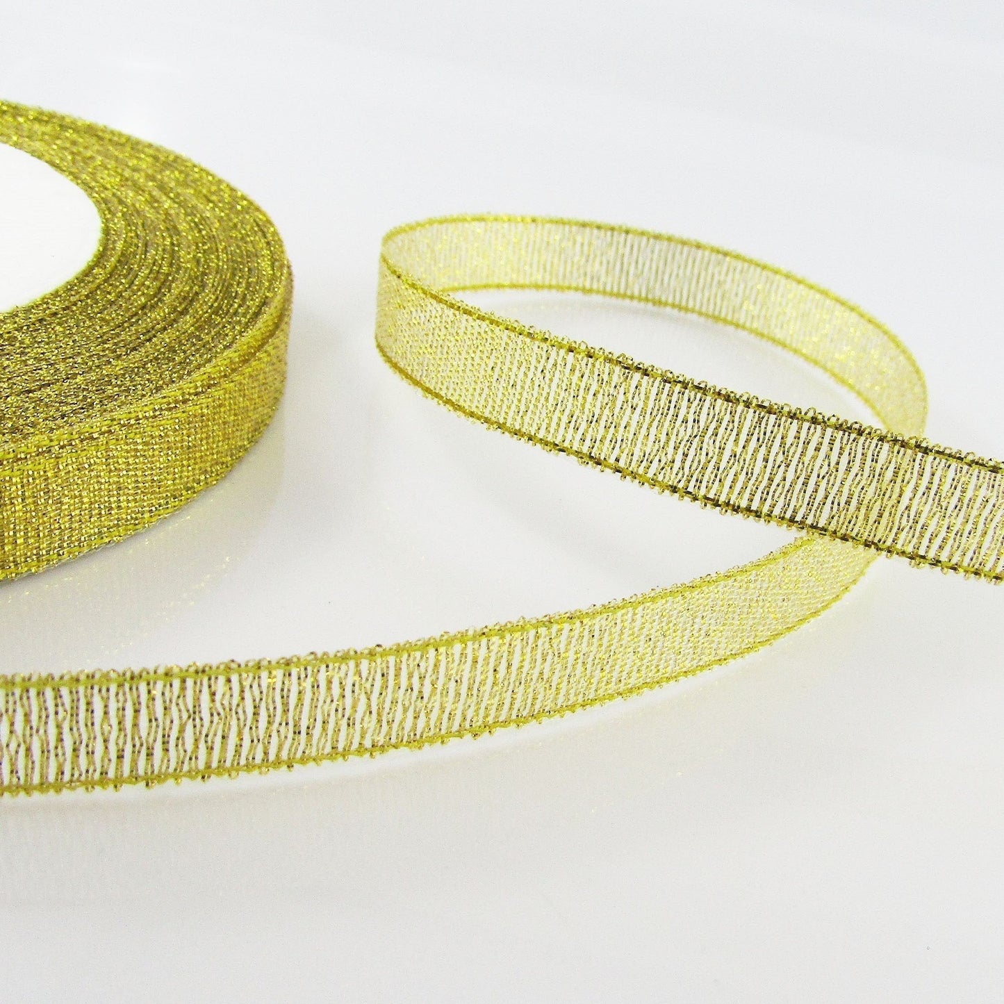 1roll (22metres) 10mm Glitter Metallic Ribbon Gold or Silver Great for Christmas