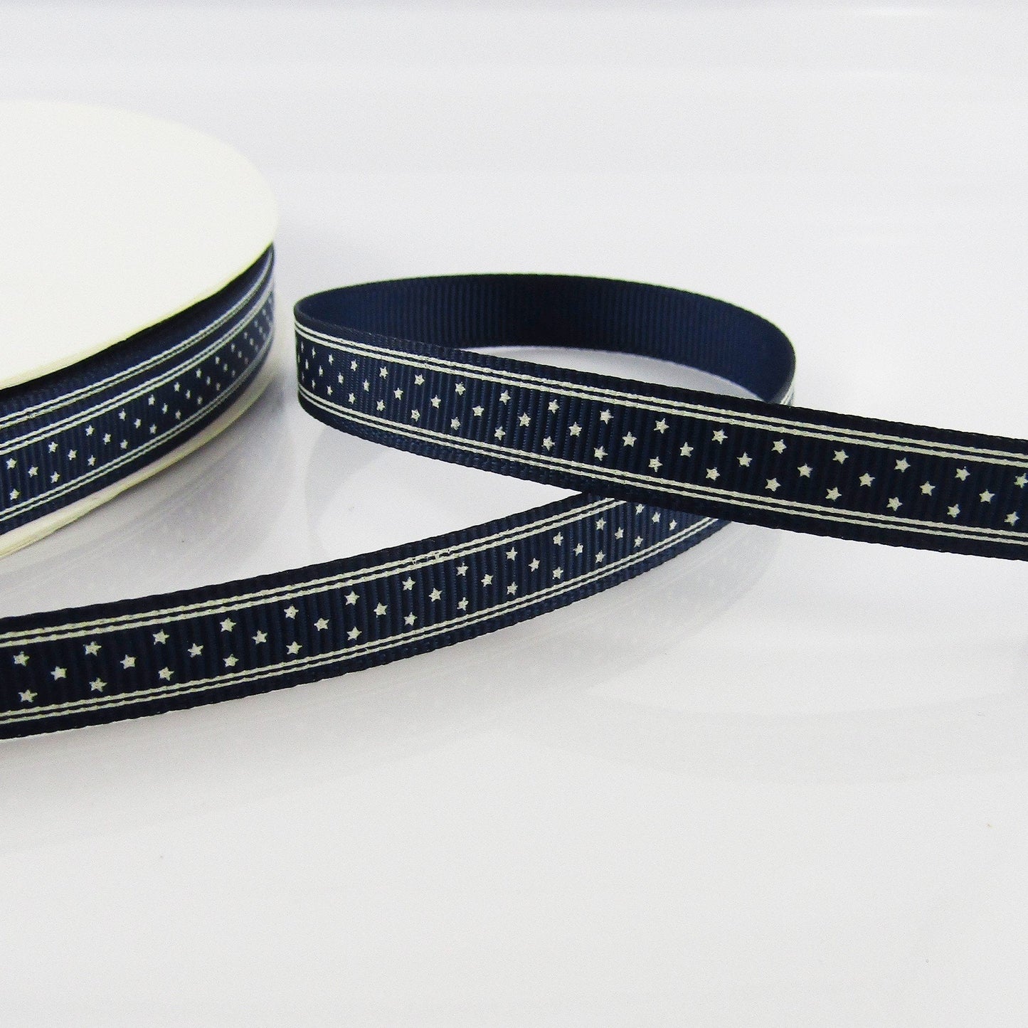 3metres Printed Tiny Star Grosgrain Ribbon 10mm Select Blue or Red