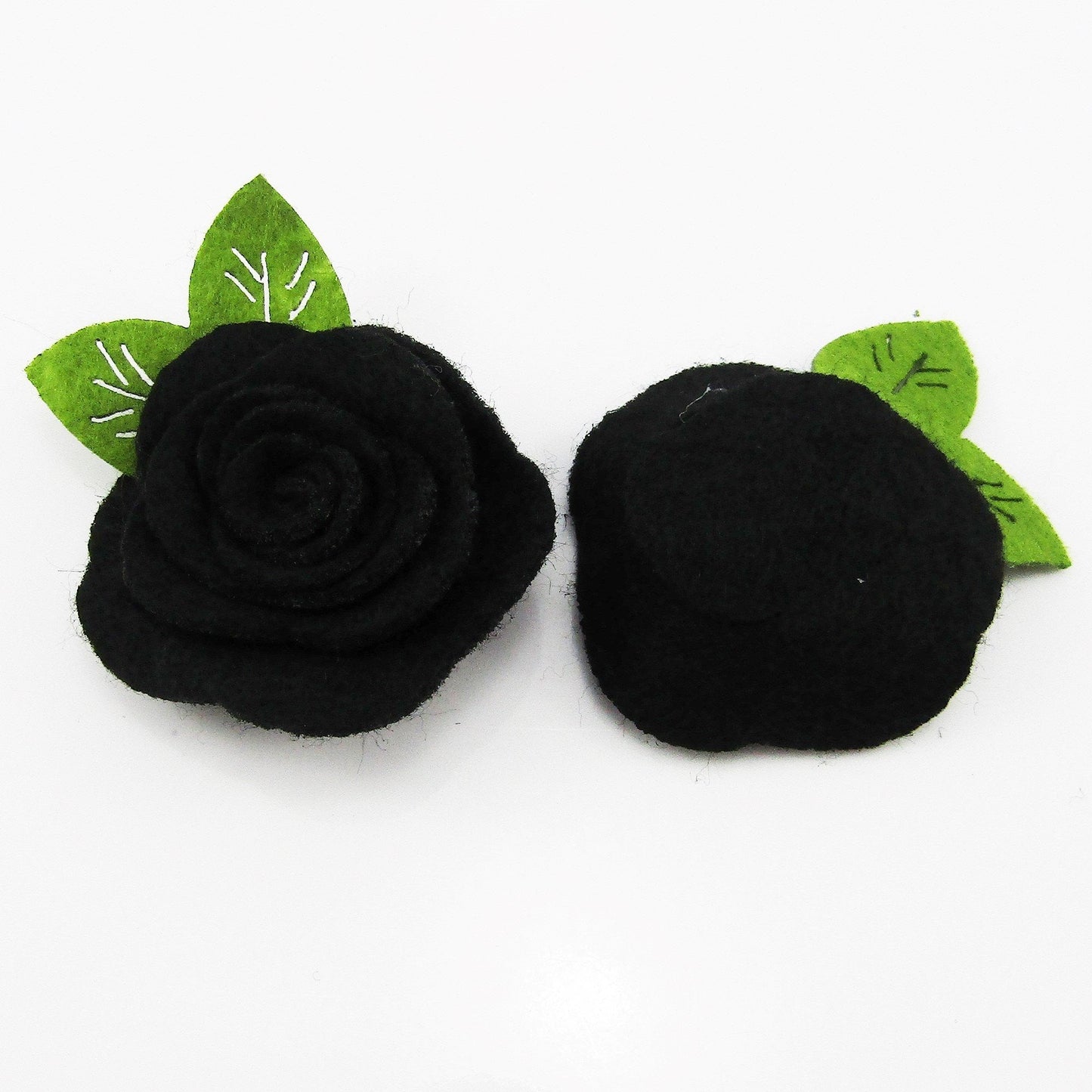 5pcs Felt Rose Flower Cabochon Embellishment 45x35mm Select Colour