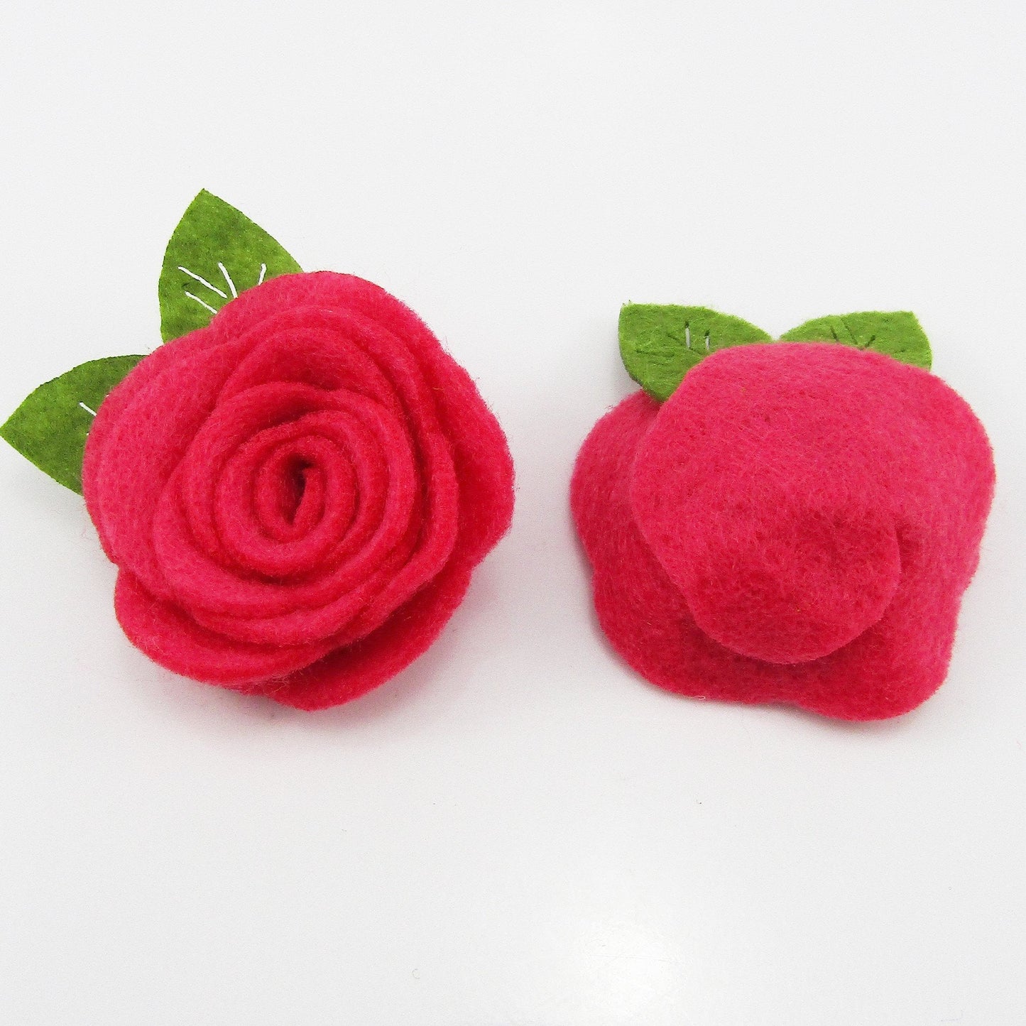 5pcs Felt Rose Flower Cabochon Embellishment 45x35mm Select Colour