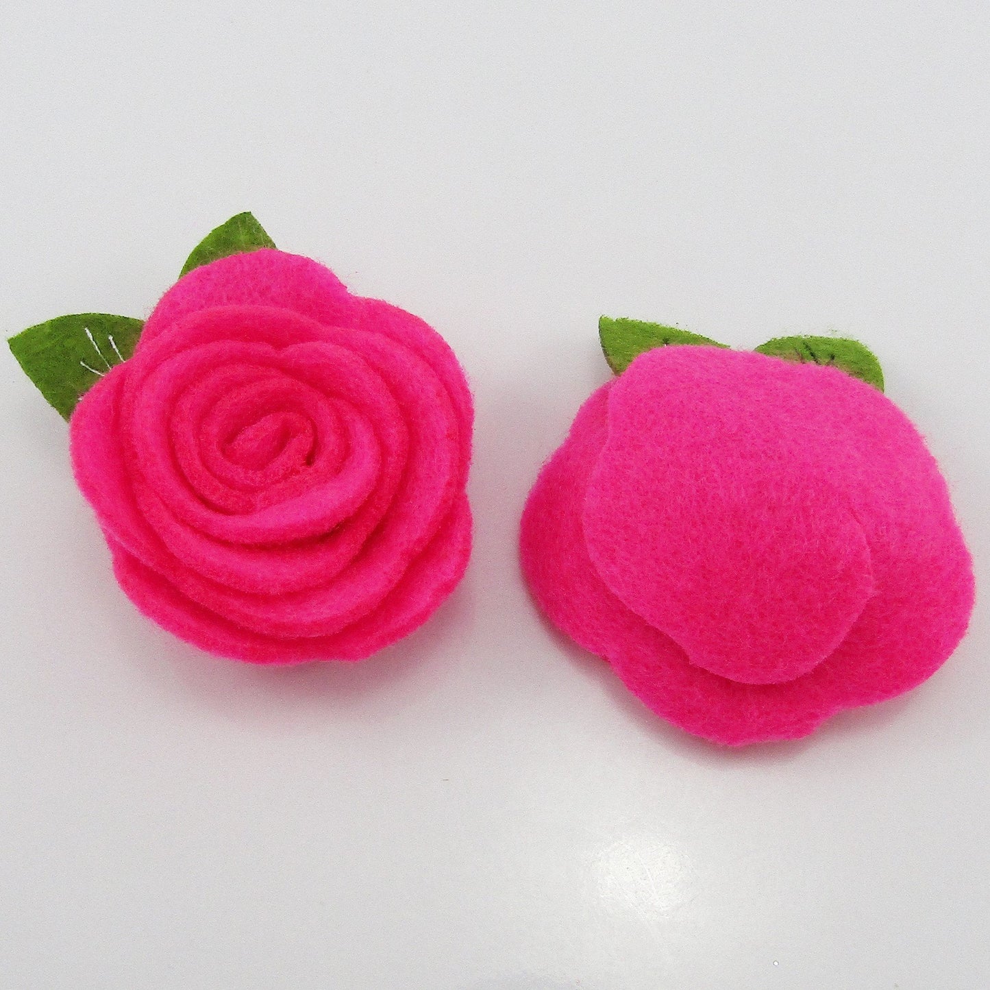 5pcs Felt Rose Flower Cabochon Embellishment 45x35mm Select Colour