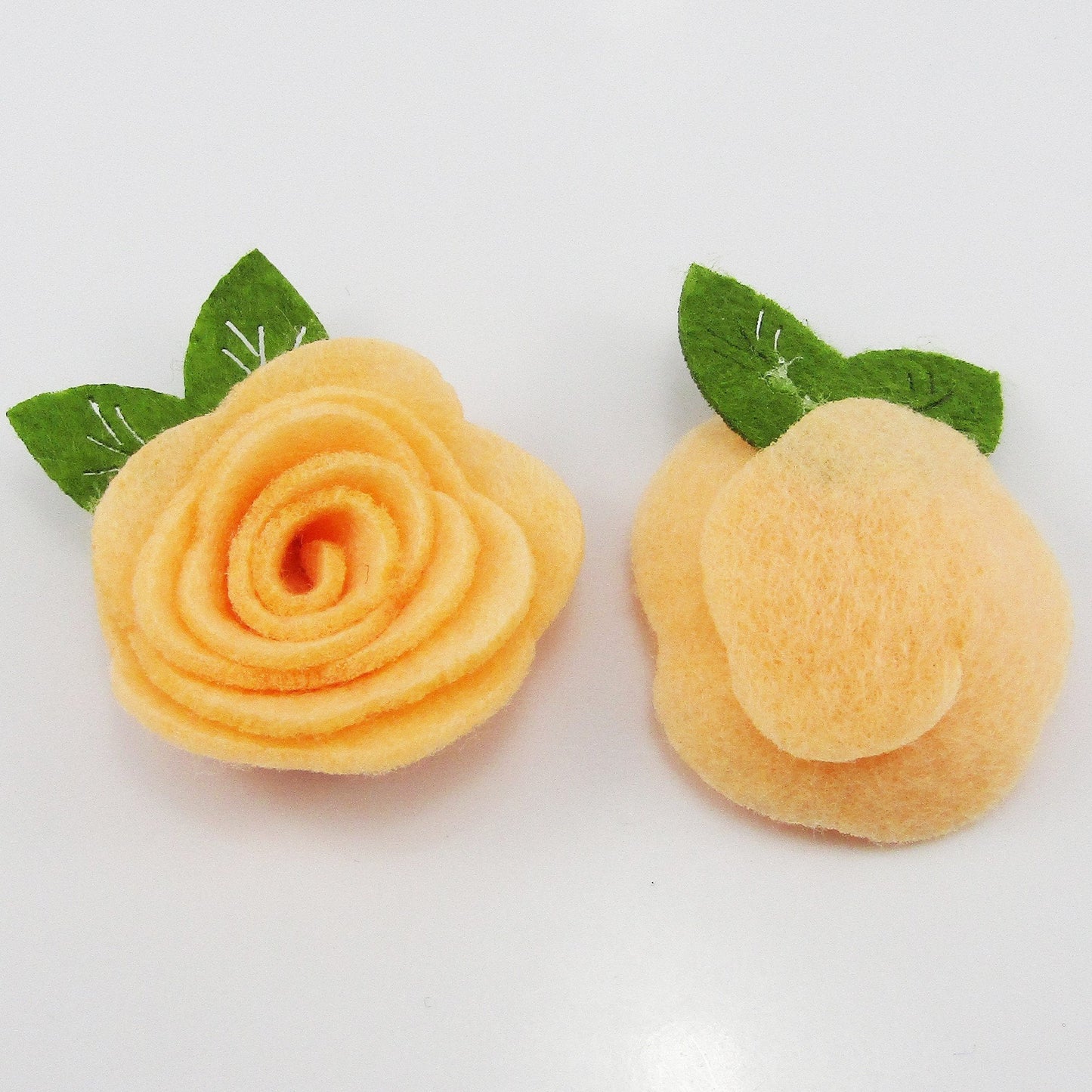 5pcs Felt Rose Flower Cabochon Embellishment 45x35mm Select Colour