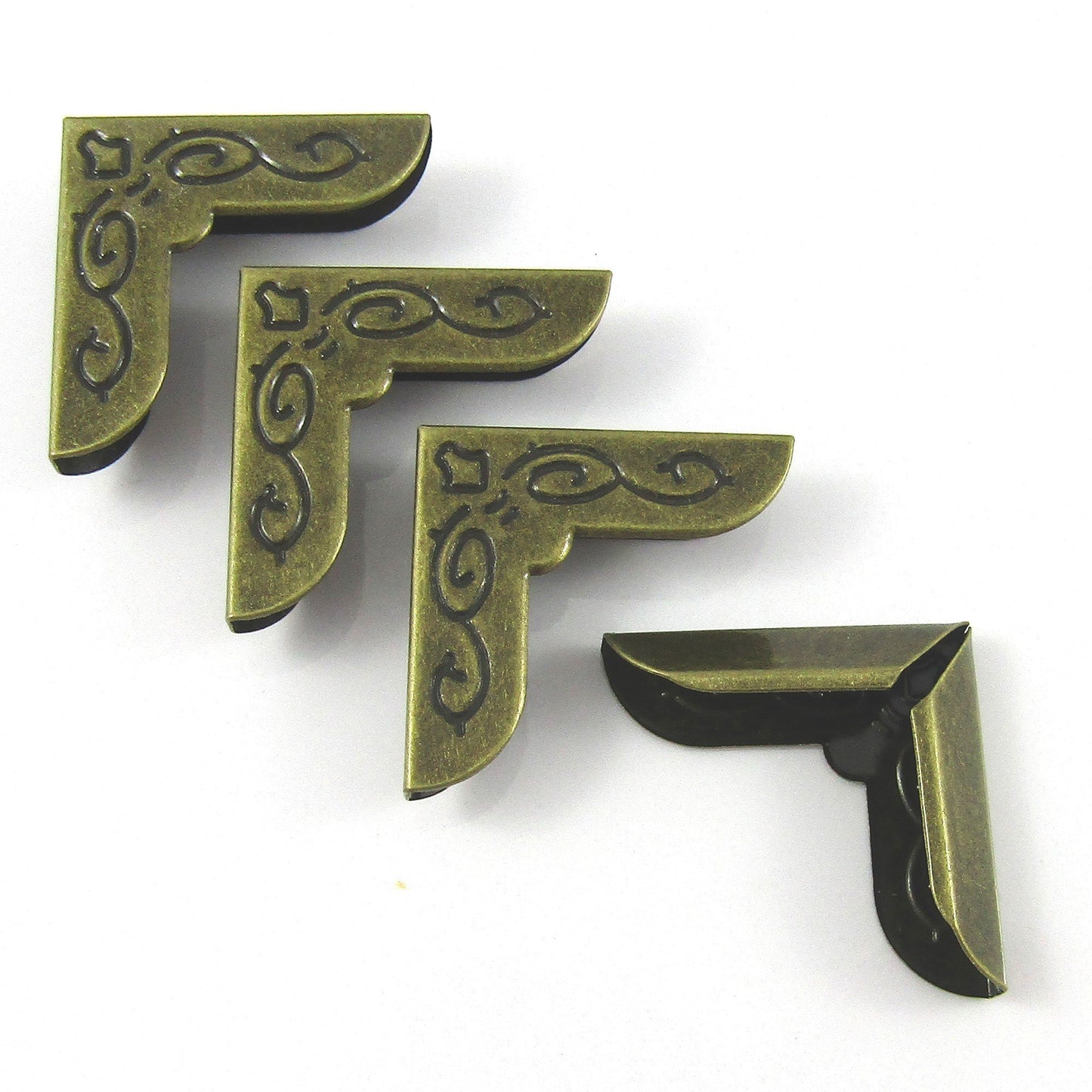 20pcs Book Photo Album Corner Embellishments 23x23x6mm Iron Bronze