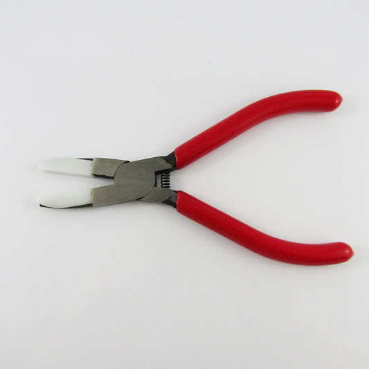 Craft & Jewellery Carbon Steel Spring Loaded Flat Nose Plastic Jaw Pliers 142mm