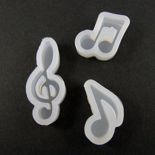 3pce Set Music Notes Silicone Casting Mould for Epoxy Resin DIY Jewellery