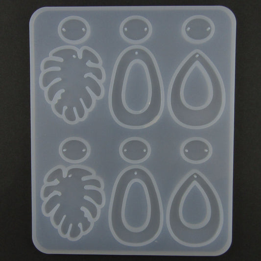 Monstera Leaf Hollow Shape Earring Pairs Silicone Casting Mould for Epoxy Resin