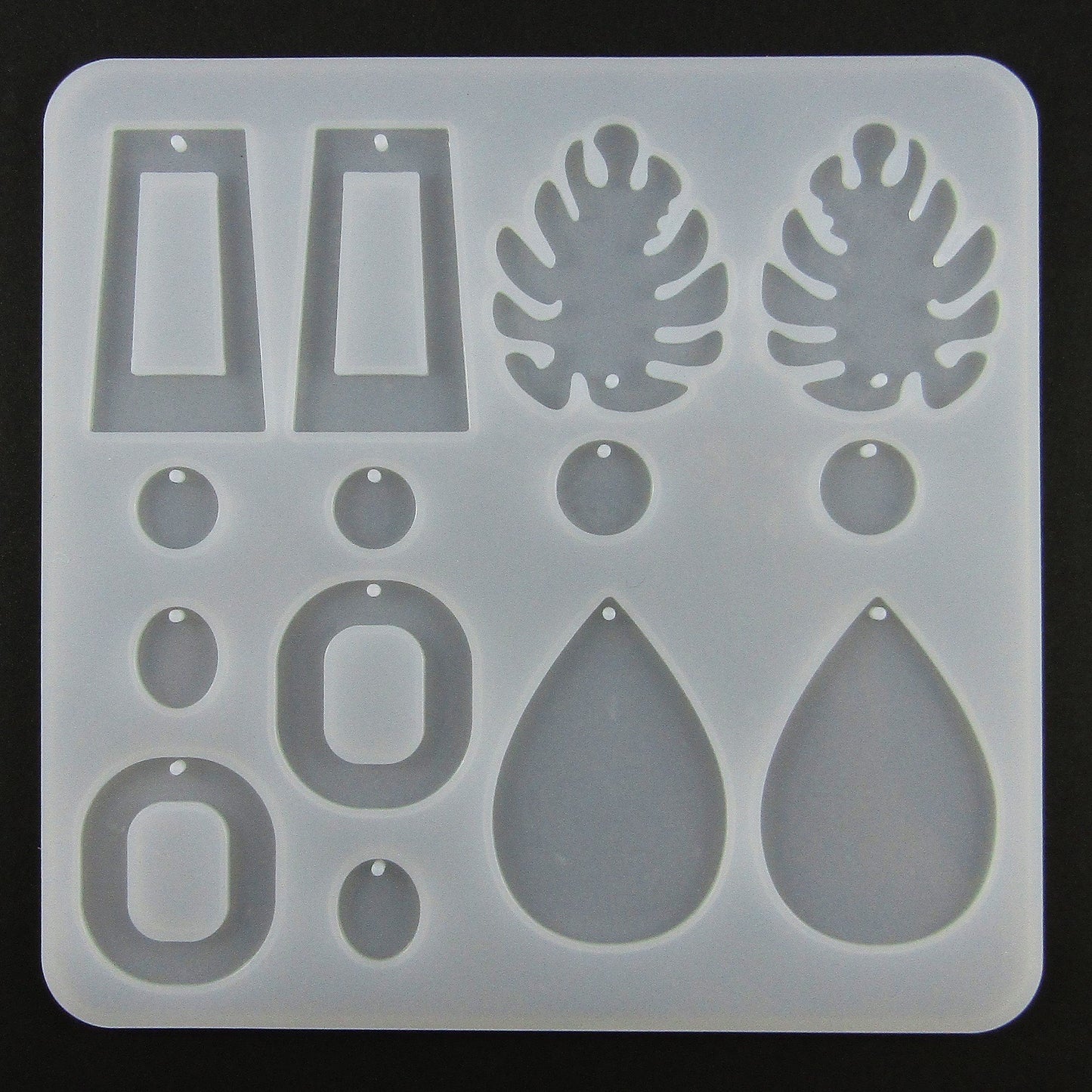 Hollow Retro Teardrop Leaf Earring Pairs Silicone Casting Mould for Epoxy Resin