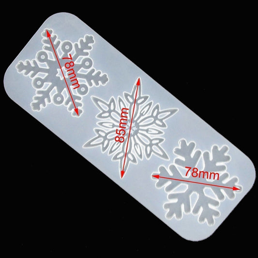 Winter Christmas Snowflakes Pendant Silicone Casting Mould for Epoxy Resin