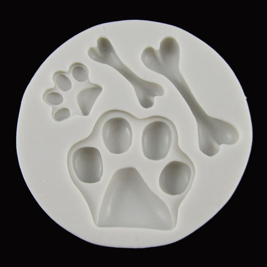 Dog Bone Paw Print FOOD GRADE Silicone Casting Mould Chocolate Soap Resin