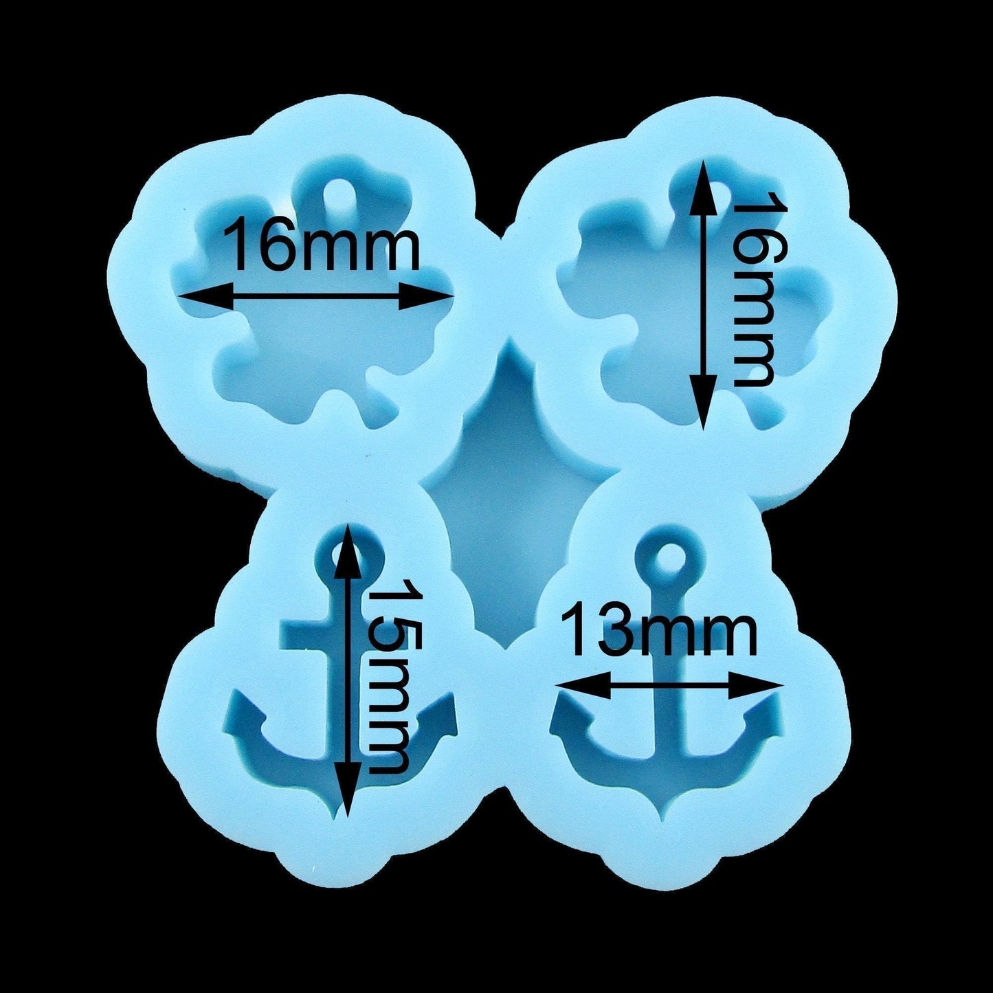 Clover Leaf & Anchor Pendant Earring Silicone Casting Mould for Epoxy Resin