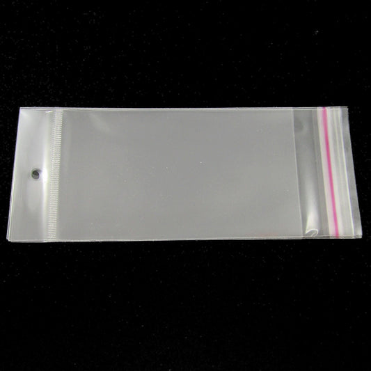 100 x Bulk OPP Cellophane Self Sealing Hanging Display Bags 175mm x 70mm