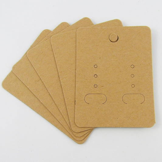 Bulk Kraft Card Earring Jewelry Hanging Display Card 67x50mm select Qty