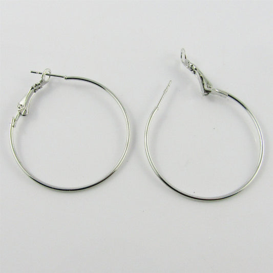 Bulk 10pcs (5pair) Round Hoop Lever Back Earring Iron 35mm Add Beads & Charms