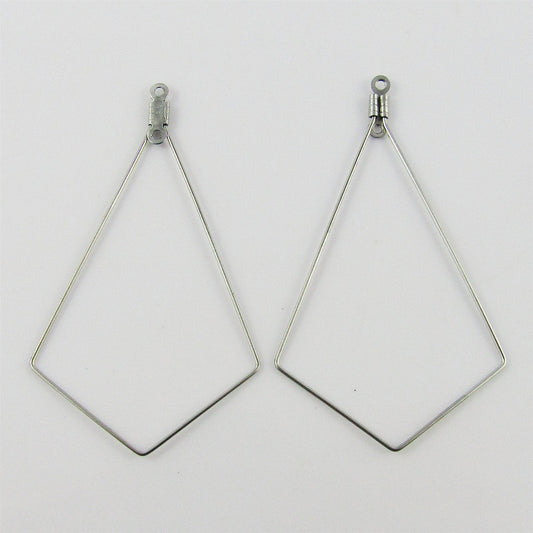 Bulk 10pcs Wire Kite Earring Component / Pendant SSteel 40mm Add Beads & Charms