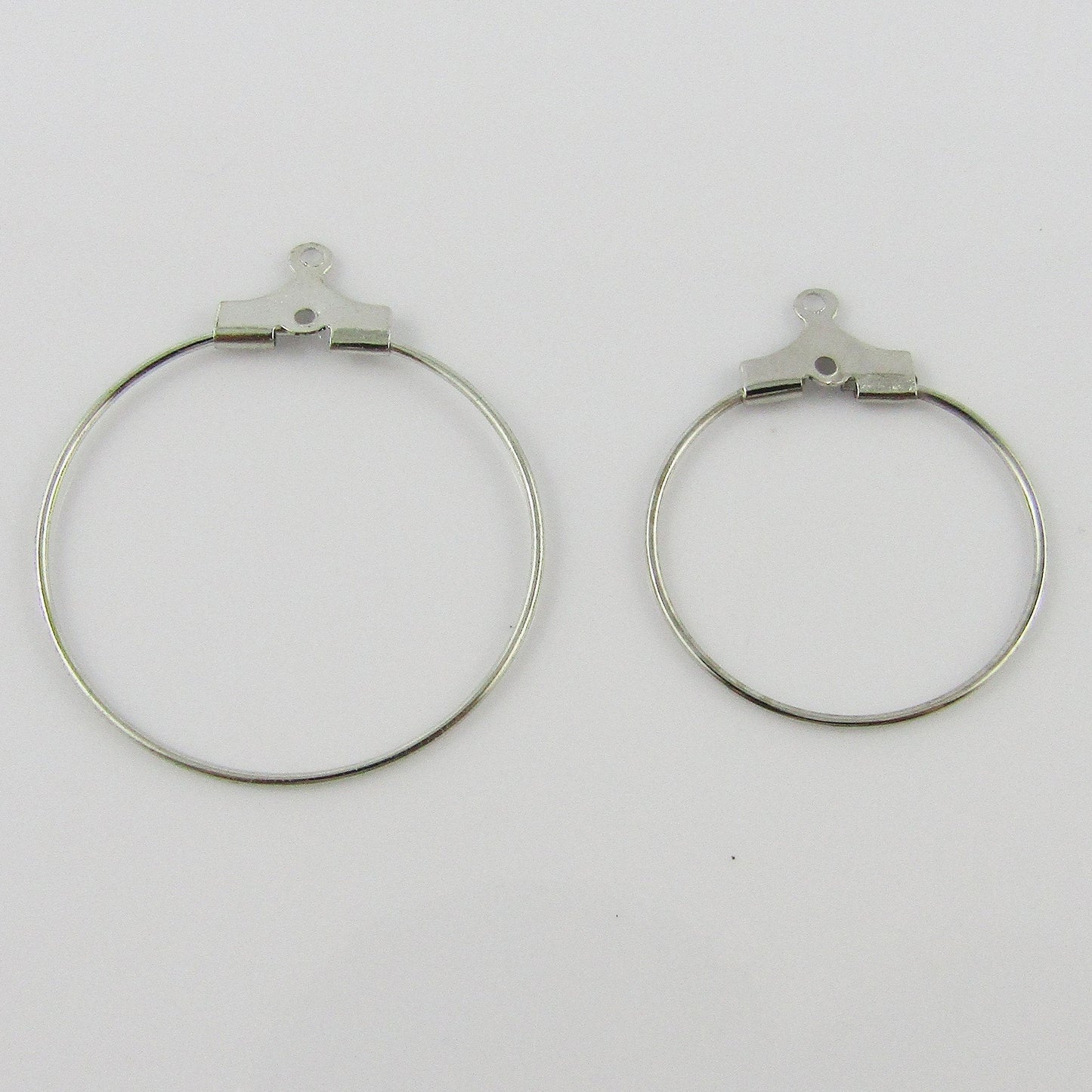 Bulk 10pcs Hoop Wire Earring Component Silver Select Size Opens to Add Beads