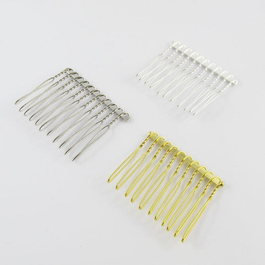 Bulk 10pcs DIY Iron Hair Comb Finding 42x35mm Beaded Bridal Comb Select Colour