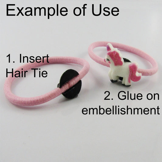 Bulk 50pcs DIY Hair Tie Embellishment Base Finding 13x6mm Fit 3-4mm Elastic