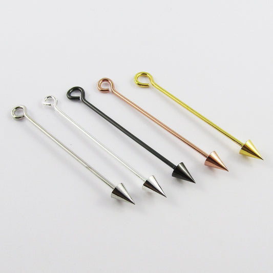 5pcs Beadable Arrow Bar Eye Pin Pendant Finding 60mm Pin 1.5mm Select Colour