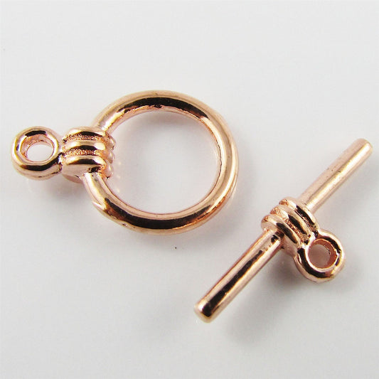 Bulk 5sets DIY Round Circle Toggle Clasp Finding 15x11mm Rose Gold