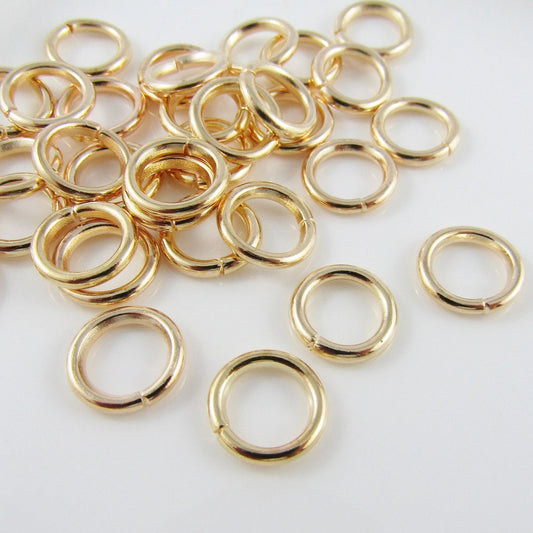 Bulk 25 pieces of 12x2mm Light Gold Jump Rings Open Jumprings Findings