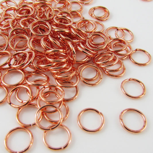 Bulk 125 pieces of 8x1mm Rose Gold Jump Rings Open Jumprings Findings