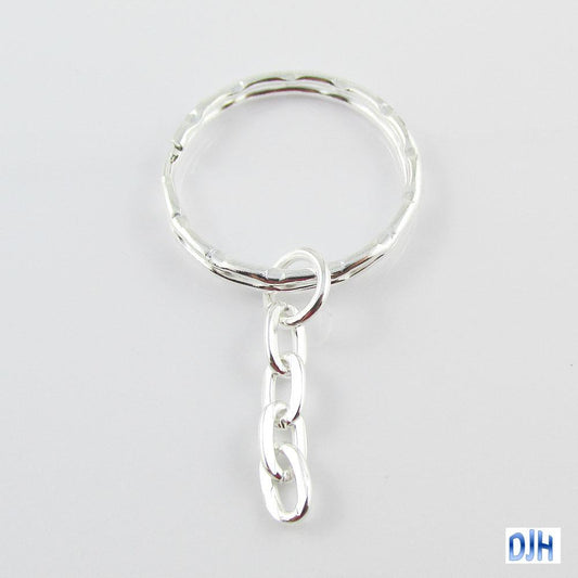 Bulk Key Ring Keychain Findings Split Ring Keyring Silver Plated 25mm Select Qty