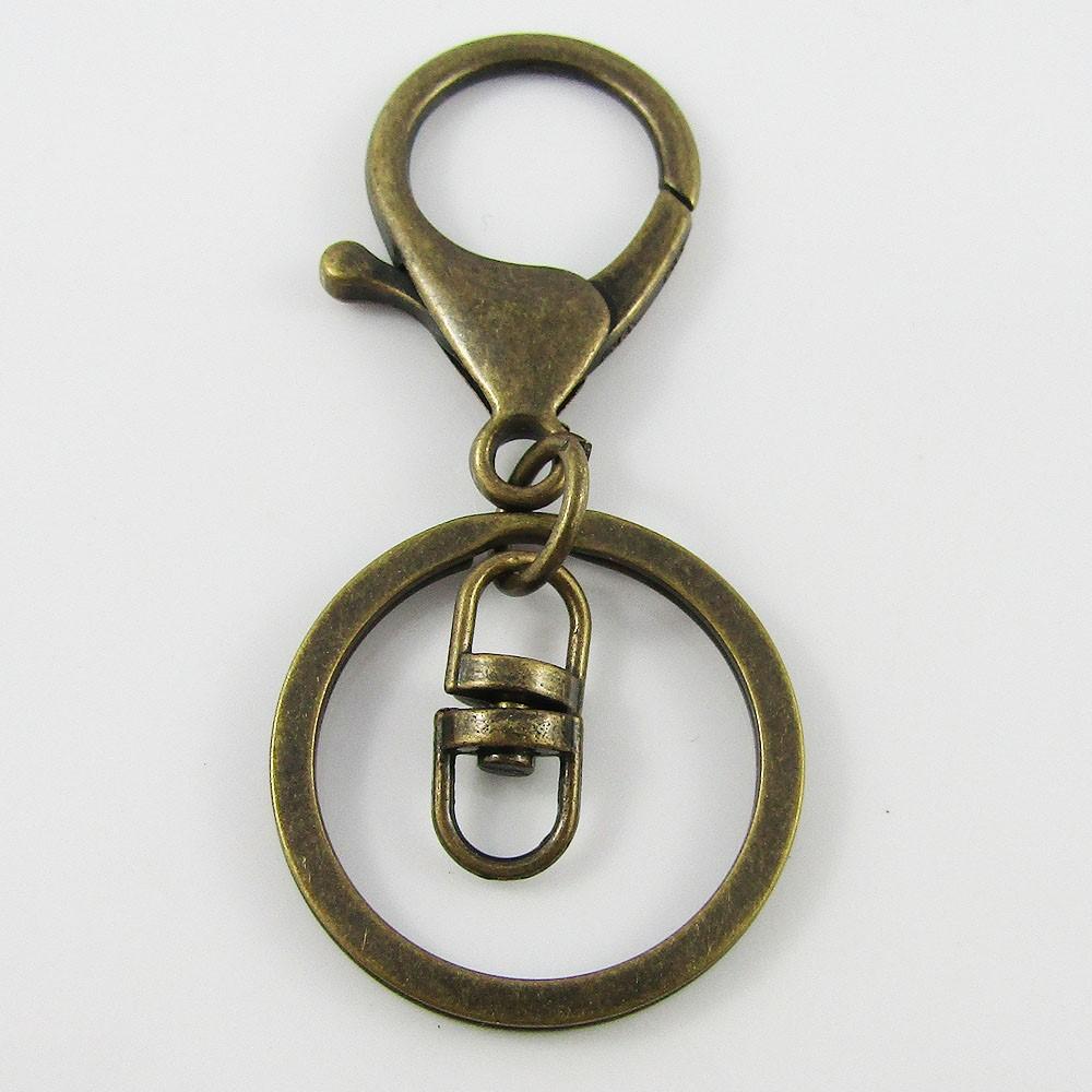 Bulk Key Ring Keychain Bronze Oversized Lobster Clasp & Swivel Dangle Pick Qty