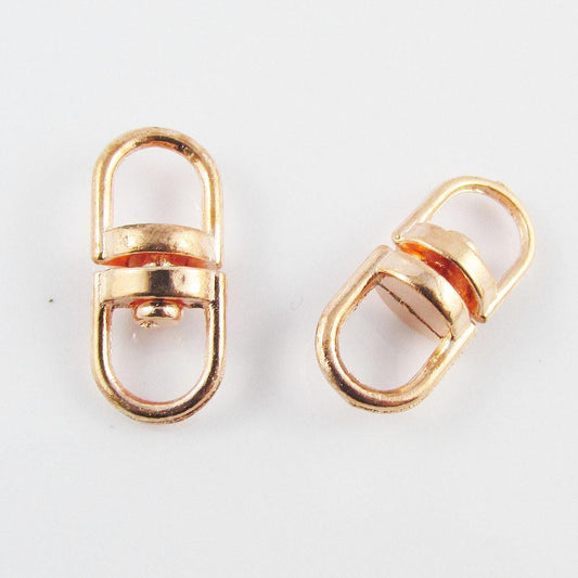 Bulk Pack of 20 Double Eye Swivel Clasp Finding 19x9mm Rose Gold Iron