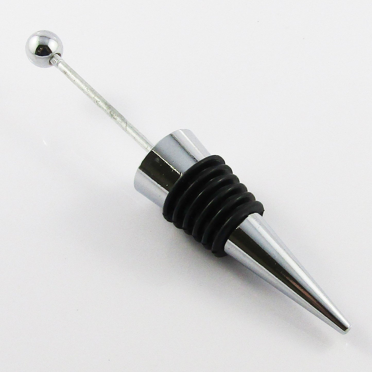 Blank DIY Beadable Wine Bottle Stopper Stainless Steel & Alloy 115x20mm