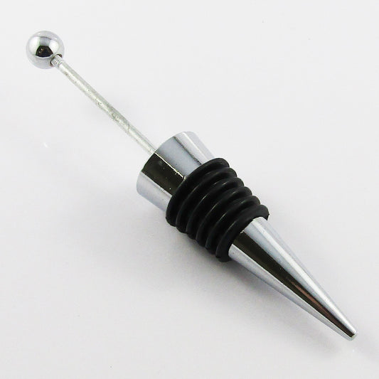 Blank DIY Beadable Wine Bottle Stopper Stainless Steel & Alloy 115x20mm