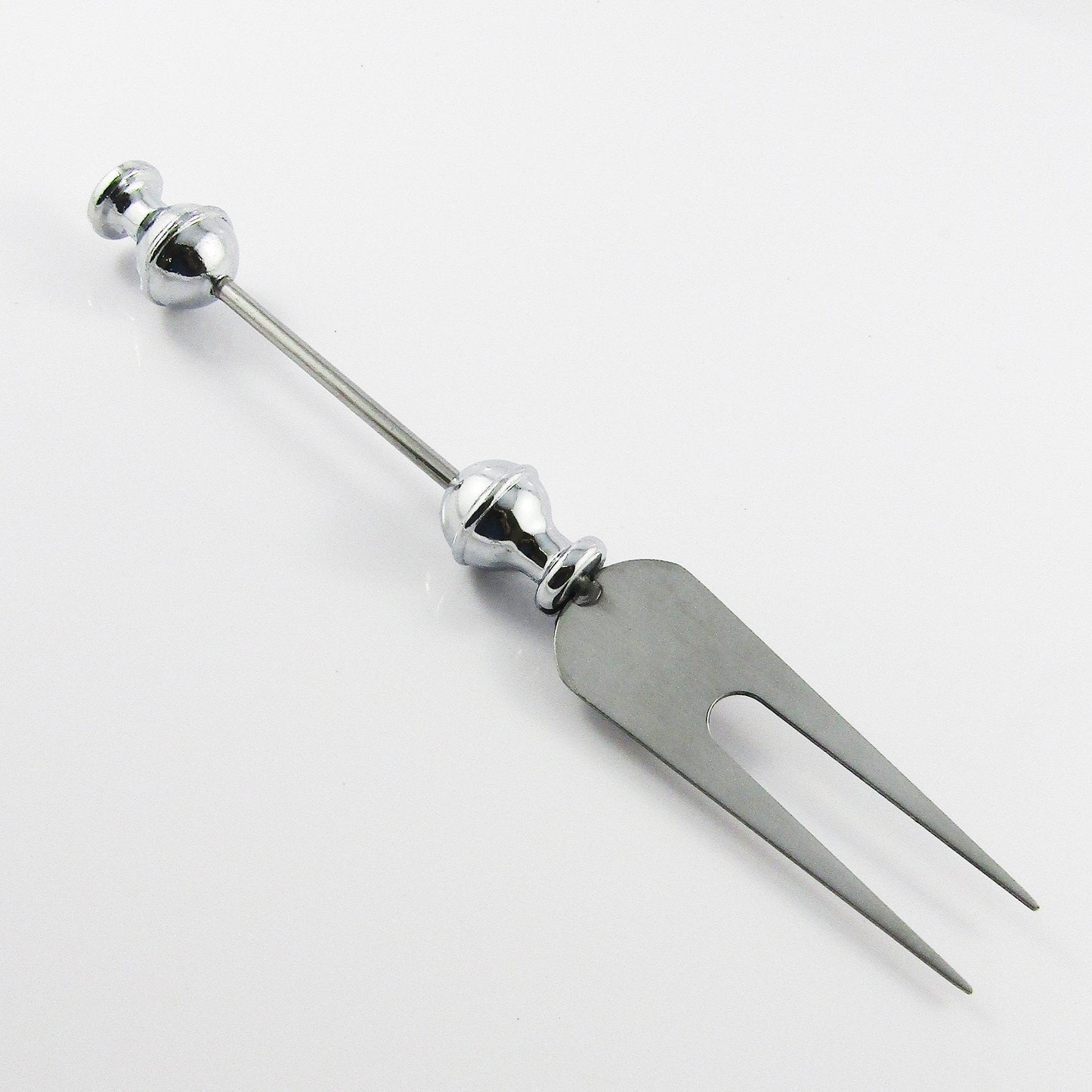 Blank DIY Beadable Cheese Fork Stainless Steel & Alloy 153x22x16mm