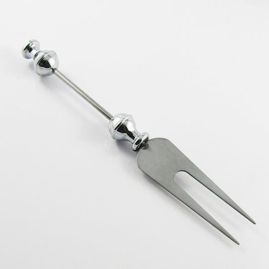 Blank DIY Beadable Cheese Fork Stainless Steel & Alloy 153x22x16mm
