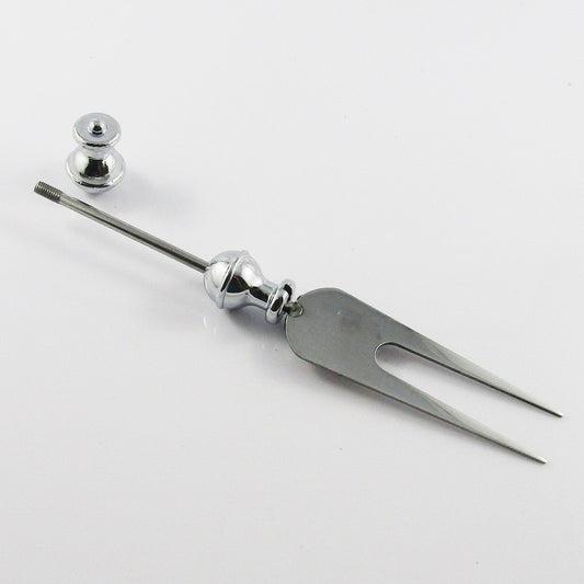 Blank DIY Beadable Cheese Fork Stainless Steel & Alloy 153x22x16mm