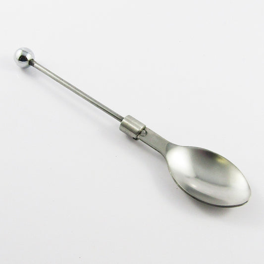 Blank DIY Beadable Small Serving Spoon Stainless Steel & Alloy 130x26x10mm