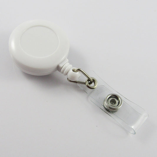 5pcs DIY Swipe Card Retractable ID Badge Reel with Belt Clip White 86x32x16mm
